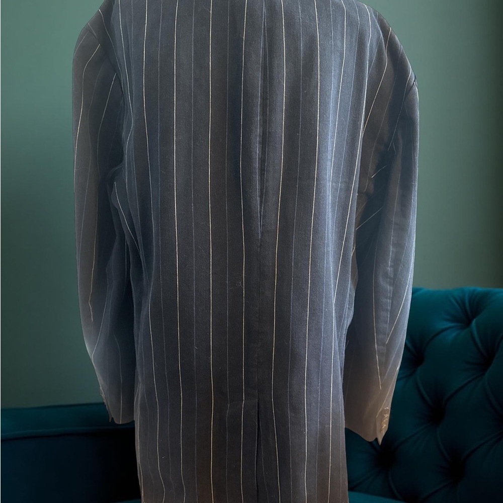 Polo Ralph Lauren Blazer Mens 42R Blue With White Striped 3 Button Blazer !! - Picture 7 of 16